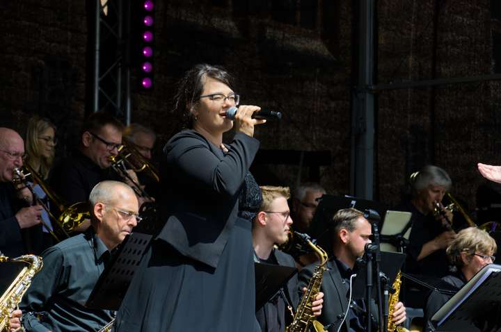Karlsruhe Hoepfner Burgfest HM-Bigband Halberstunger Musikanten Sinzheim Sinze Musik Konzert